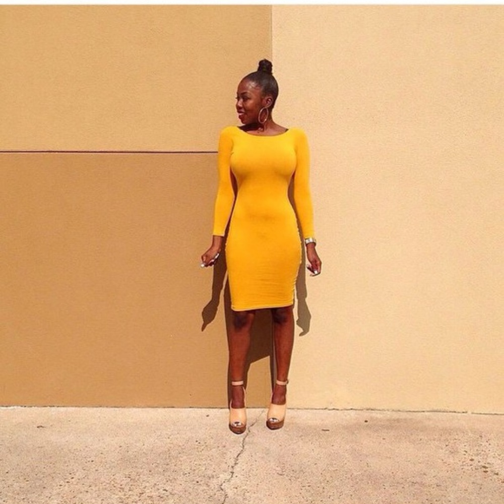 Mustard Bodycon Dress